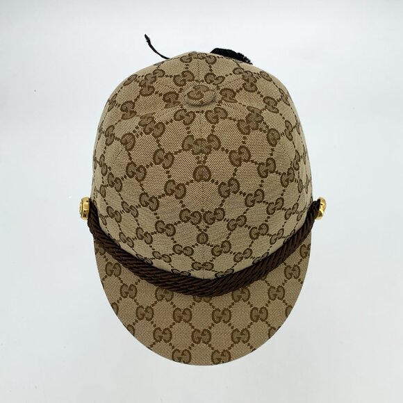GW0510 Gucci Gucci brown logo jacquard full print cotton baseball cap hat 57cm